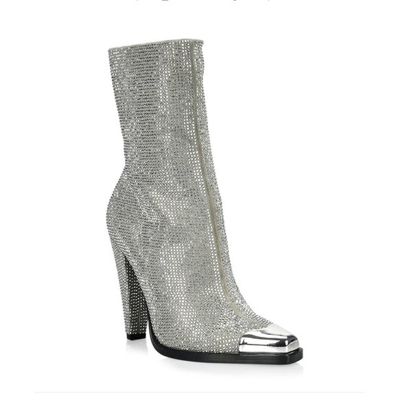 Womens Suede Rhinestone Boots - sz 10 - Picture 1 of 9